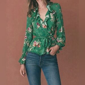 H&M Floral Wrap Top